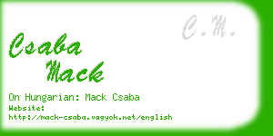 csaba mack business card